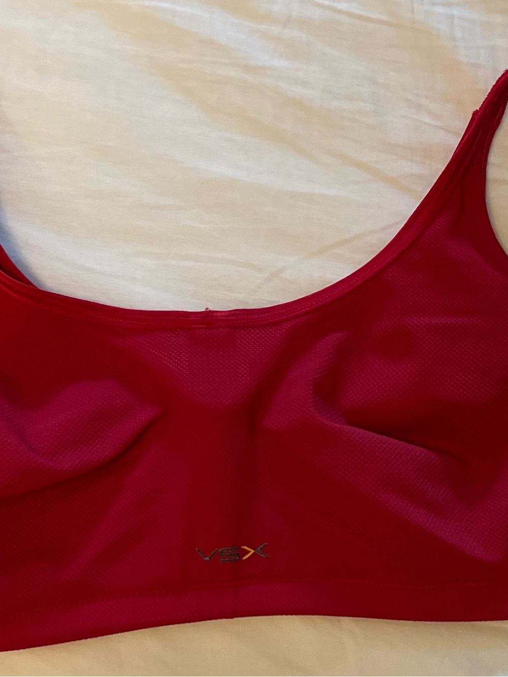 VSX Red Scoop-Style Sports Bra